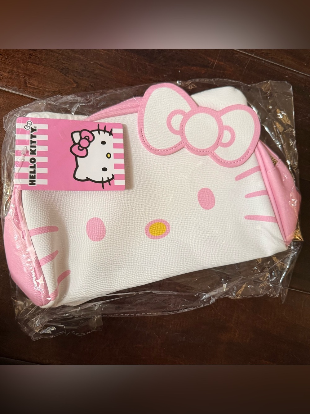 New Hello Kitty White & Pink Bow Makeup Bag